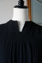 1940's Black Gathered Medium Dress