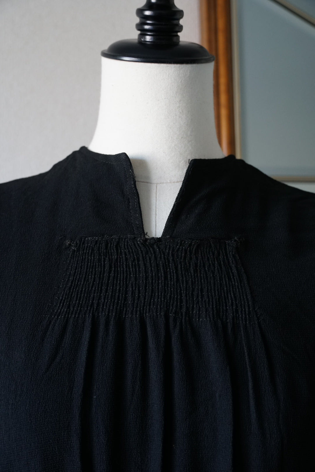 1940's Black Gathered Medium Dress
