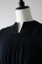 1940's Black Gathered Medium Dress