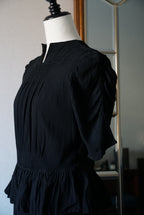 1940's Black Gathered Medium Dress