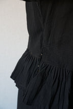 1940's Black Gathered Medium Dress