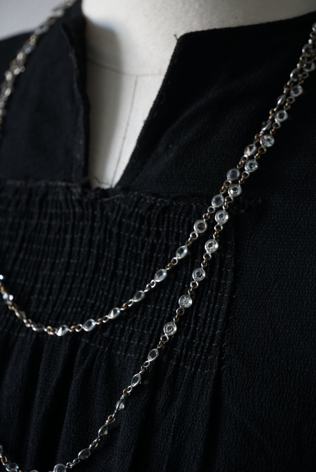 1920's Cut Glass Long Necklace