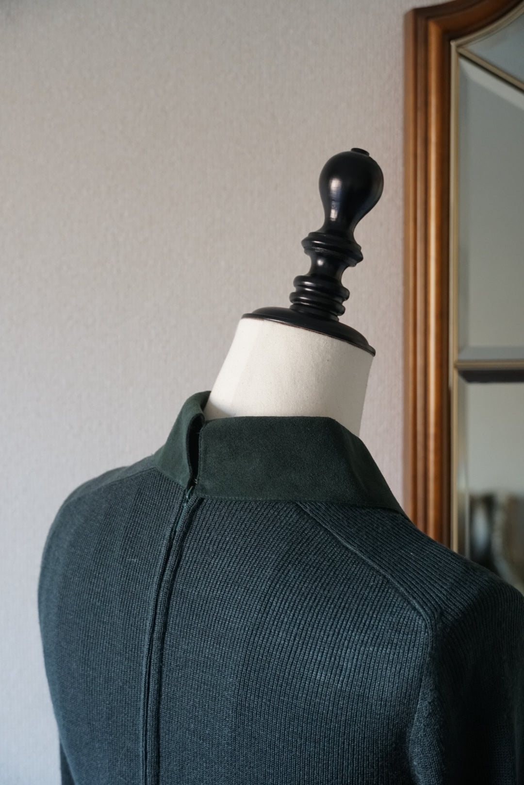 1970's Rib Knit×Suede Dress
