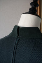 1970's Rib Knit×Suede Dress