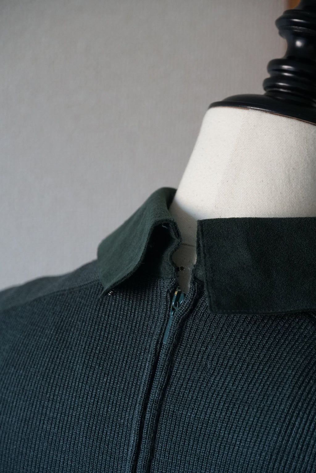 1970's Rib Knit×Suede Dress