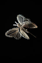 Vintage MONET Butterfly White Enamel Brooch