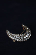 Victorian Paste Glass Crescent Moon Brooch