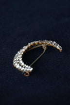 Victorian Paste Glass Crescent Moon Brooch