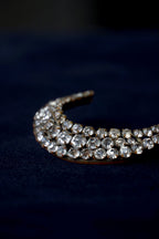 Victorian Paste Glass Crescent Moon Brooch