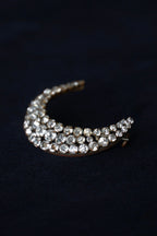 Victorian Paste Glass Crescent Moon Brooch
