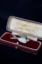 Victorian Opal×Pearl×Ruby Swallow Brooch