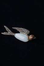 Victorian Opal×Pearl×Ruby Swallow Brooch