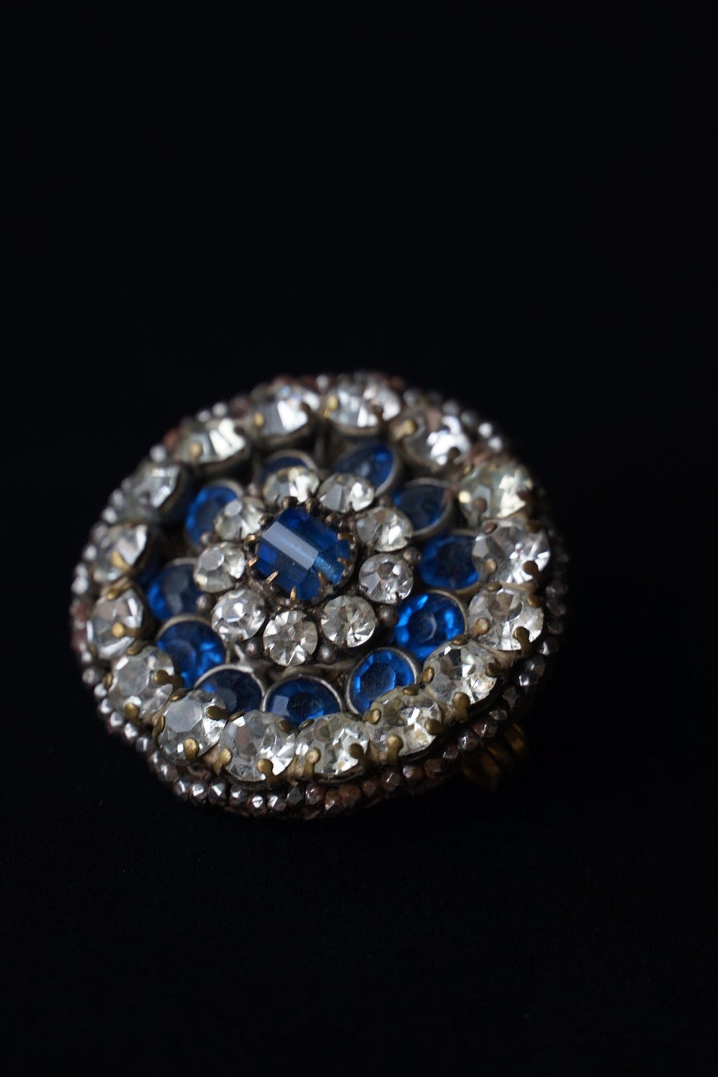 Victorian Paste Blue Glass Handmade Brooch