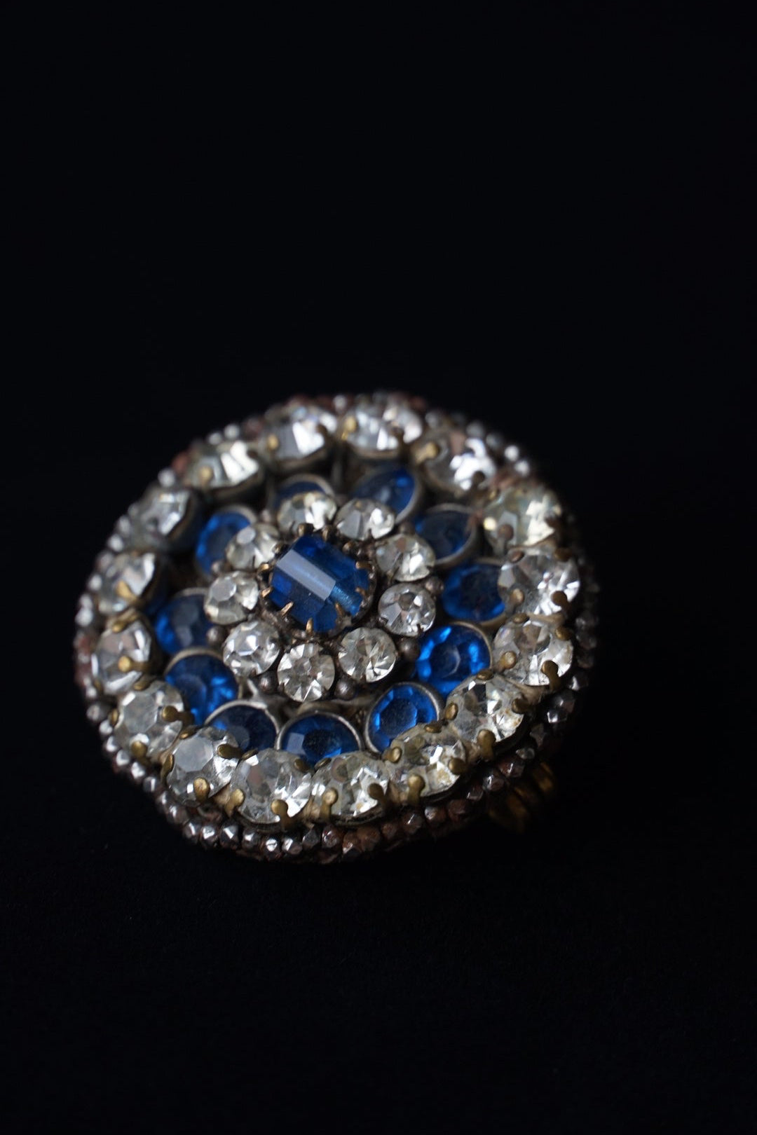 Victorian Paste Blue Glass Handmade Brooch