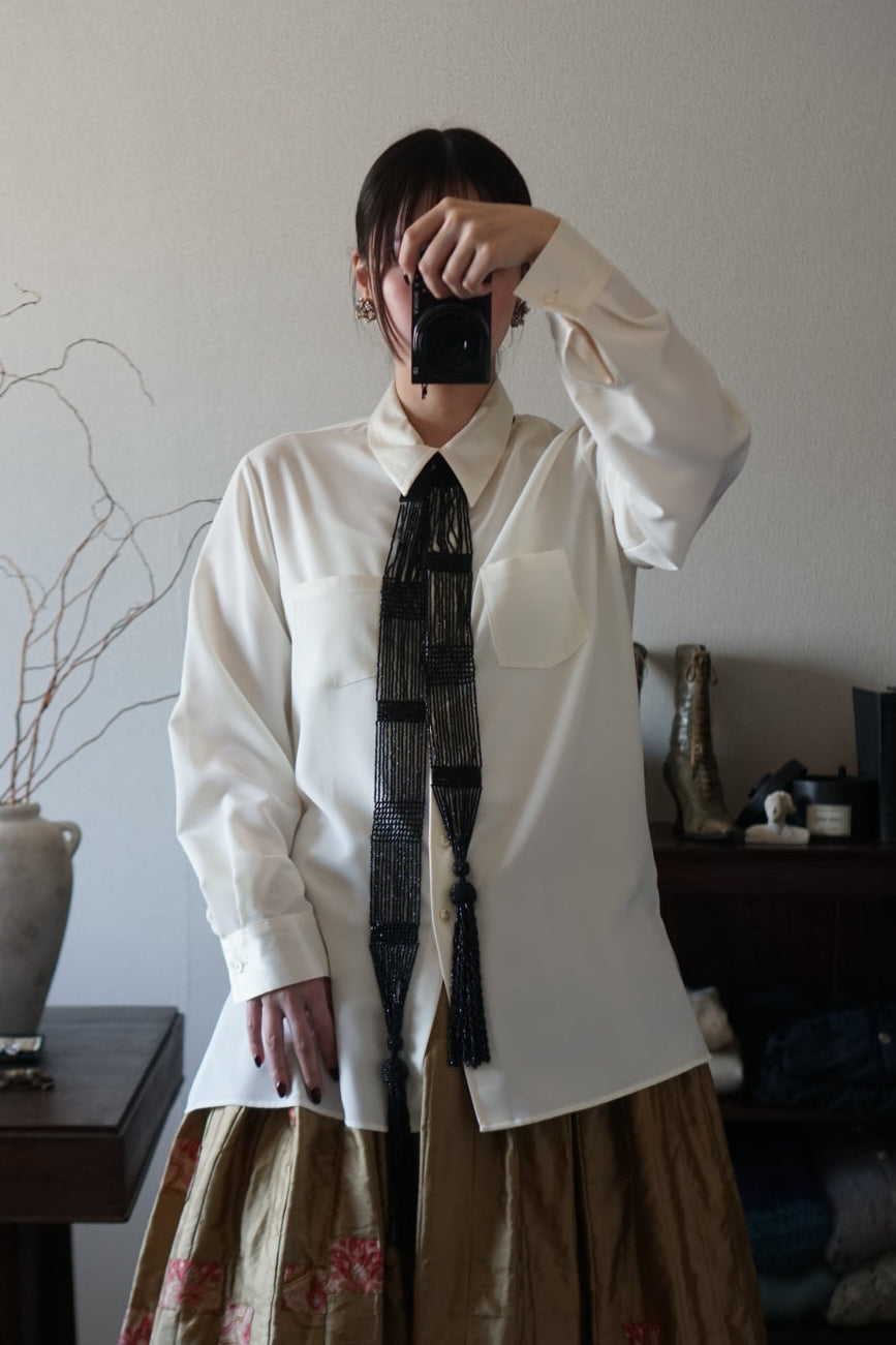Vintage Satin Collar Shirt