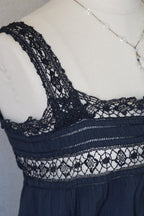 Antique French Black Cotton Dress