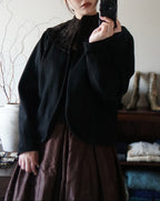 1940's Black Wool×Shearling Lamb Jacket