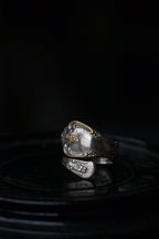 1930's Silver Initial”A” Floral Spoon ring