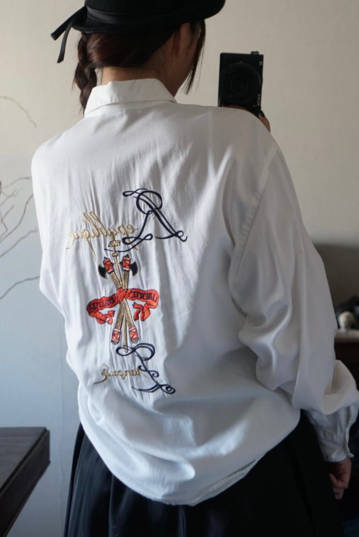 Vintage Embroidered White Shirt