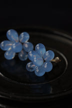 1940's French Blue Glass Earrings