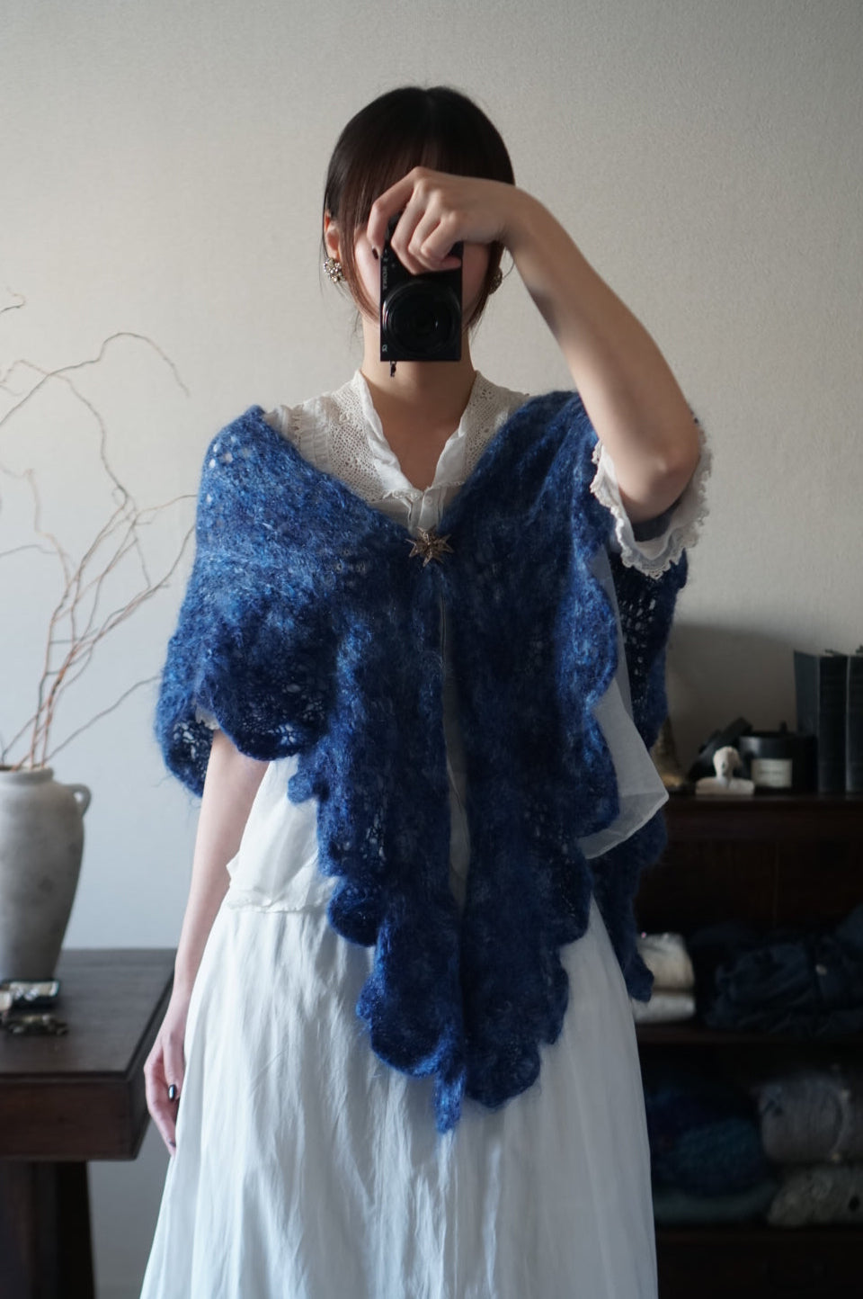 1960's Blue Mohair Cape