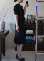 1940's Black Gathered Medium Dress