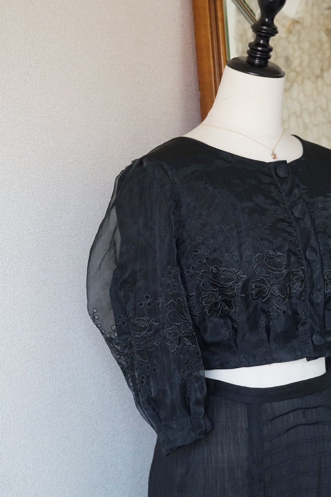 Vintage Black Sheer Blouse