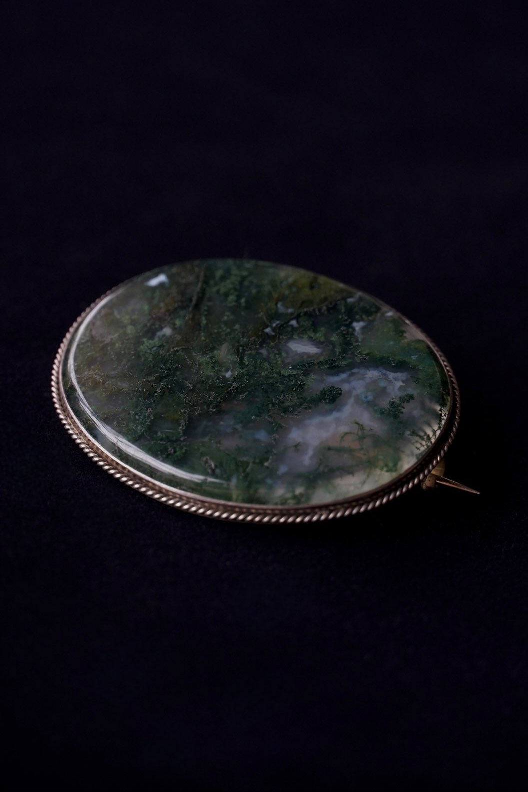 1890's Moss agate Brooch