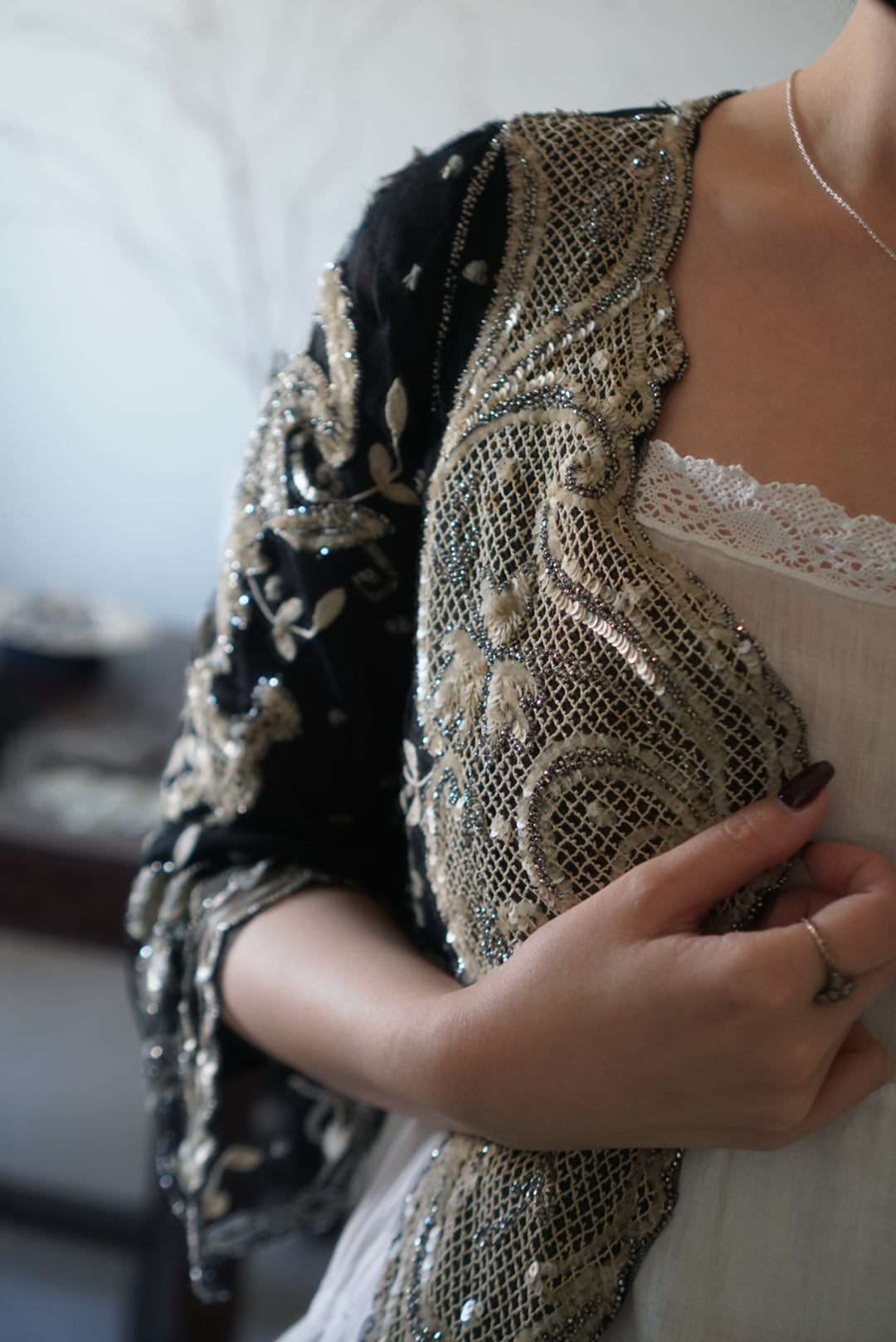 Edwardian Sequins×Beads Bolero