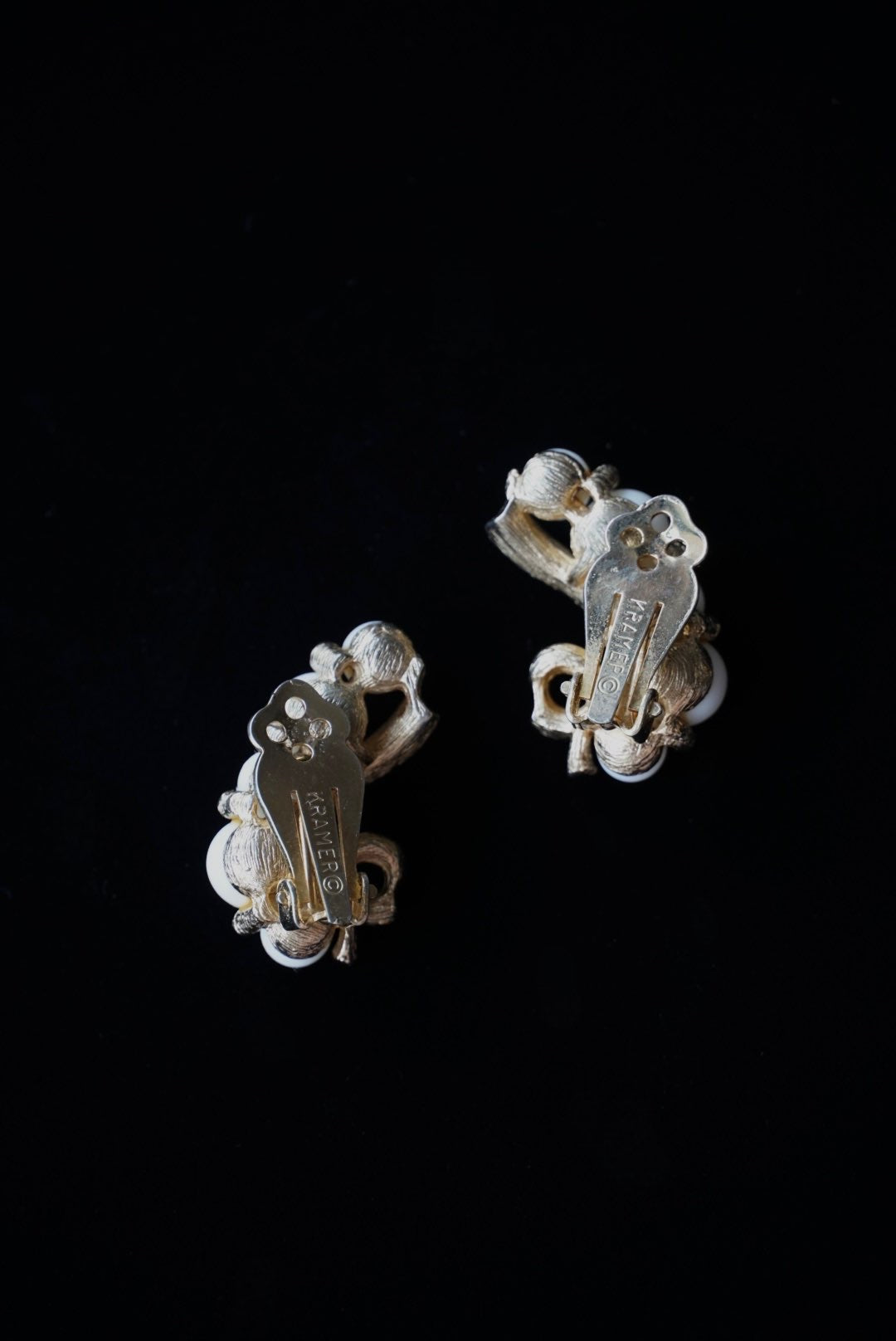 1960's Kramer White Earrings