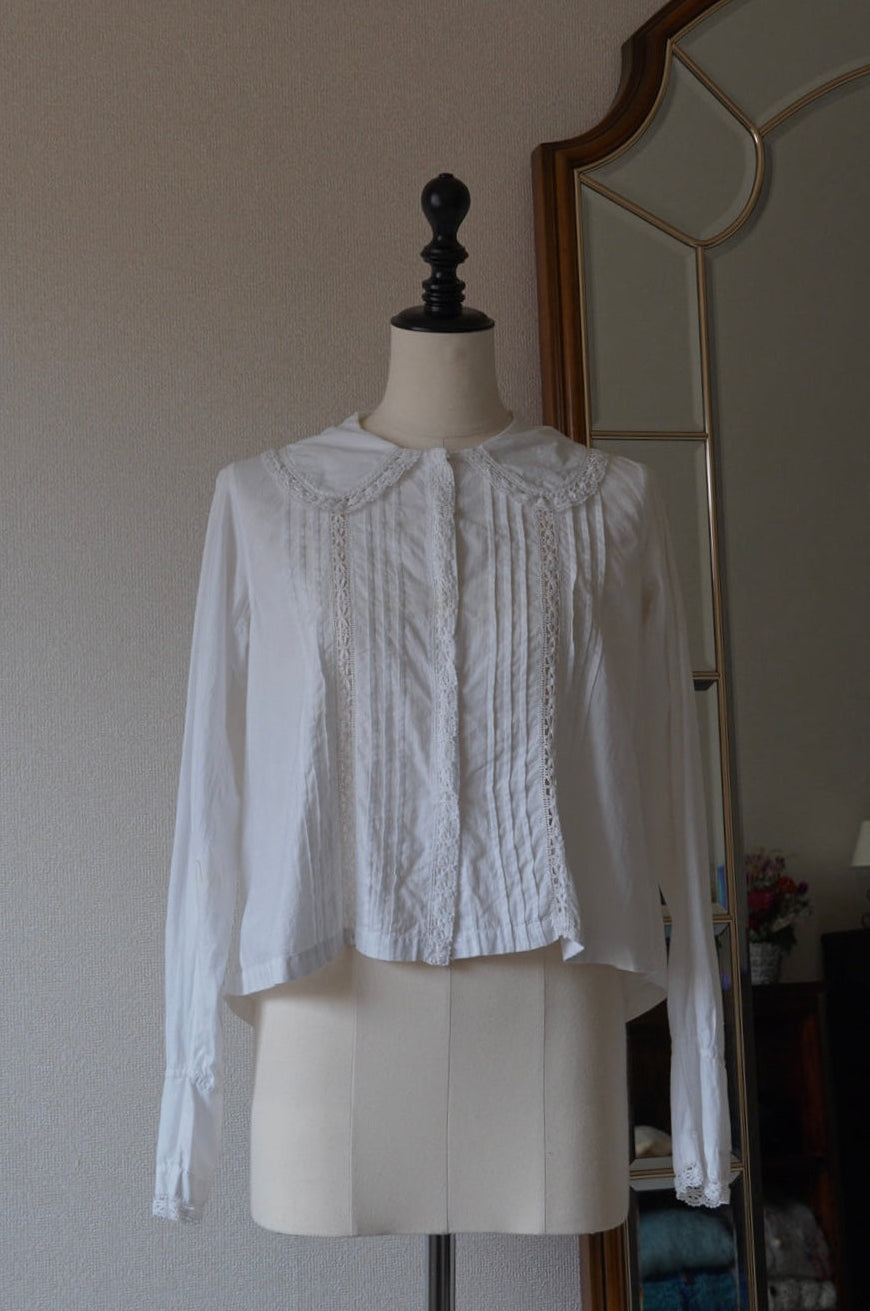 Antique French White Cotton Blouse