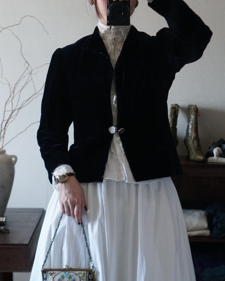 1930's Blue Silk Velvet Jacket