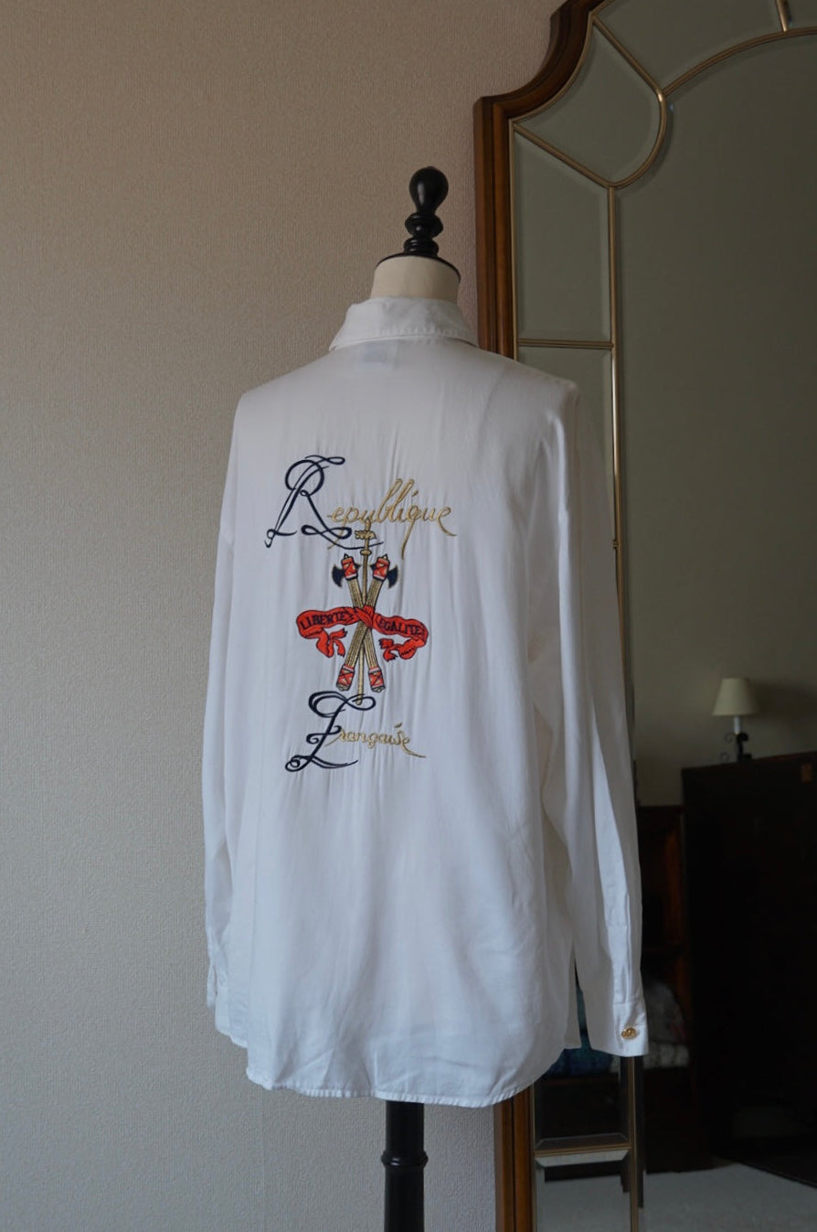 Vintage Embroidered White Shirt
