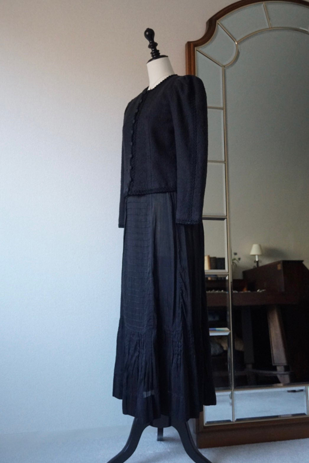 Victorian Black Cotton Slip Skirt