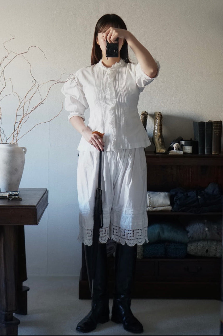 Antique French White Cotton Blouse