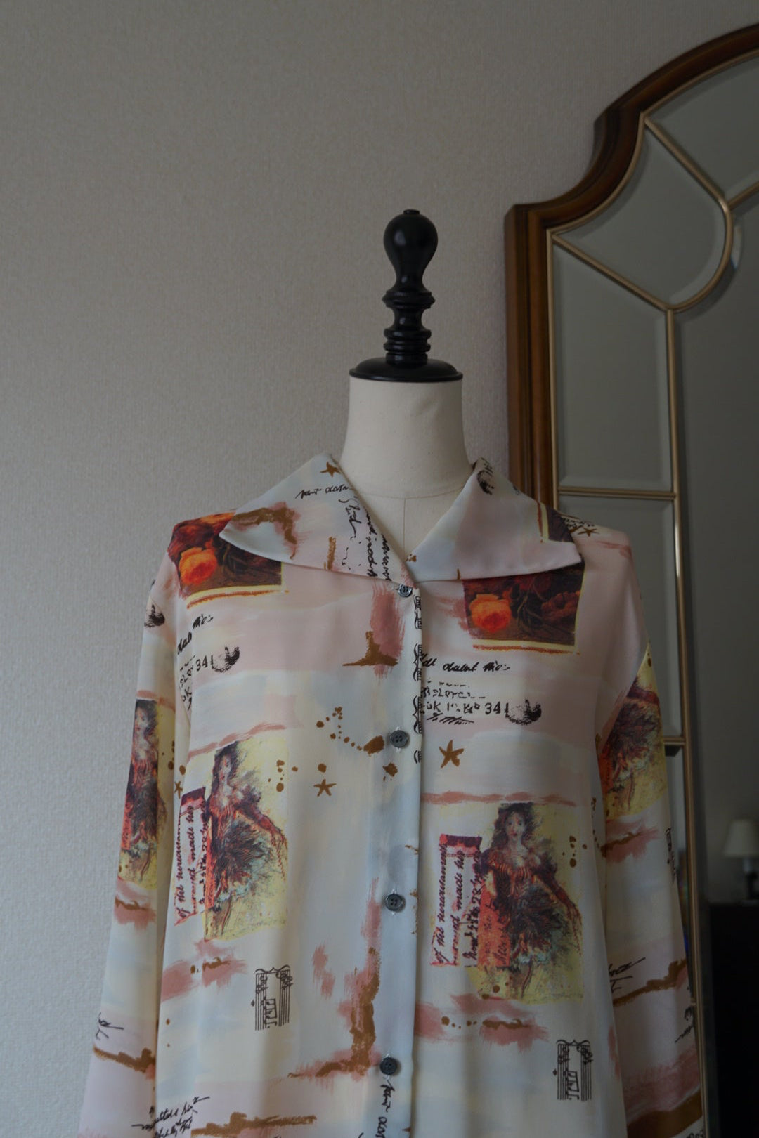 Vintage Printed Chiffon Shirt
