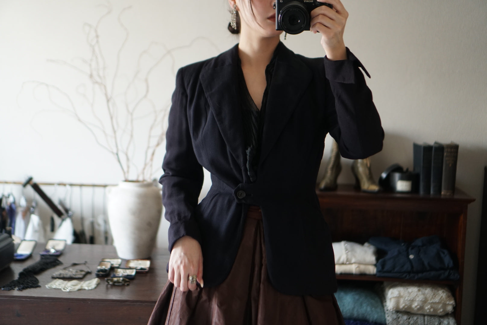 1940's Classic Black Tailored Jacket