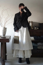 Vintage Ruffle Collar Tailored Jacket