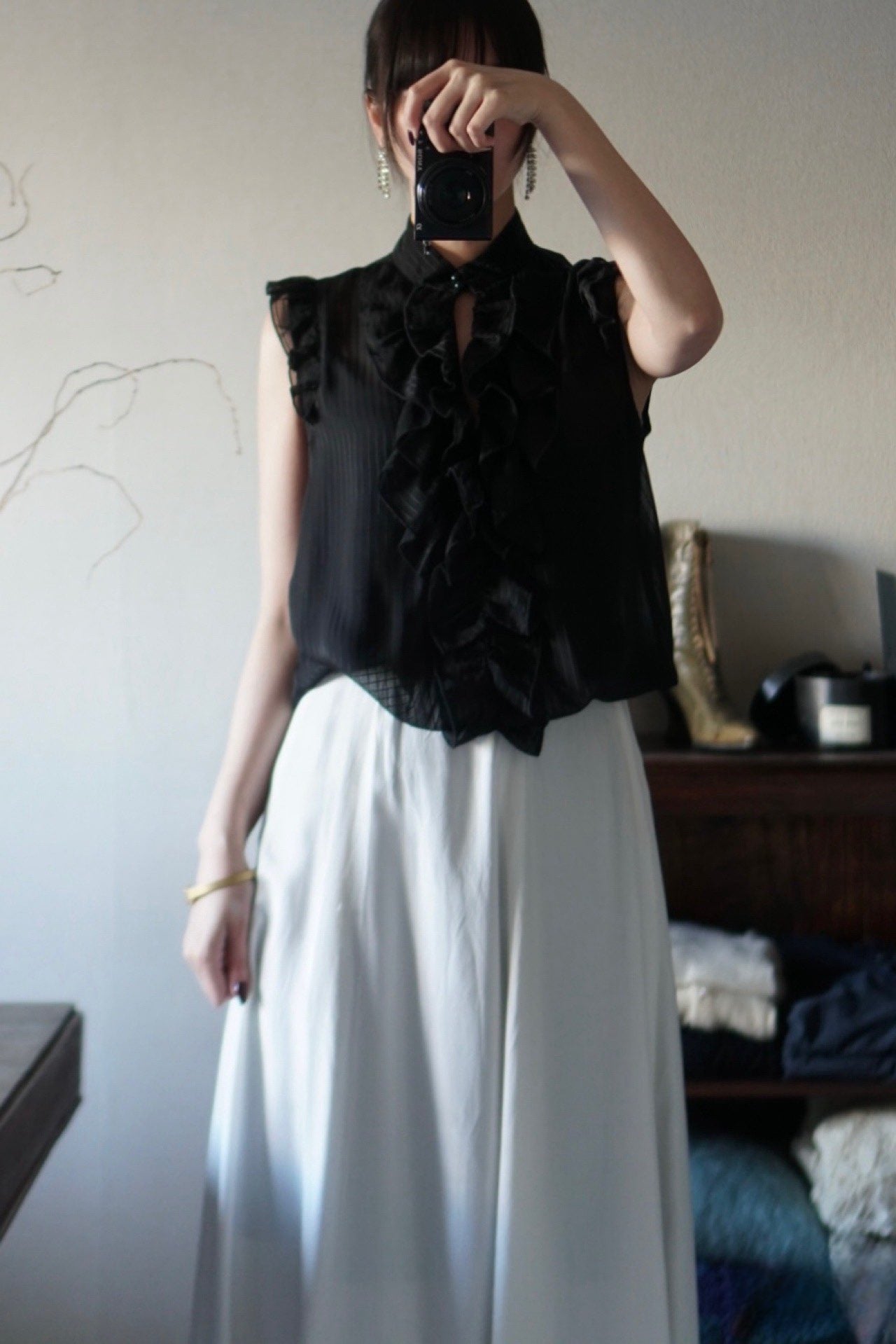 Vintage Black Cheer Blouse