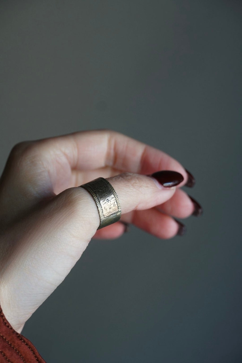 Vintage Copper Collar Thumb Ring