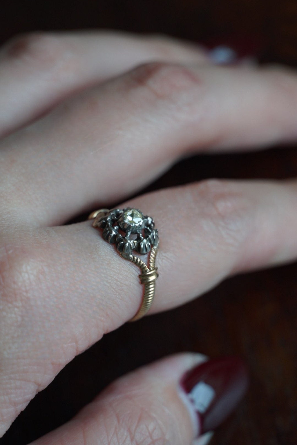 1850's Double Rose Cut Diamond Ring