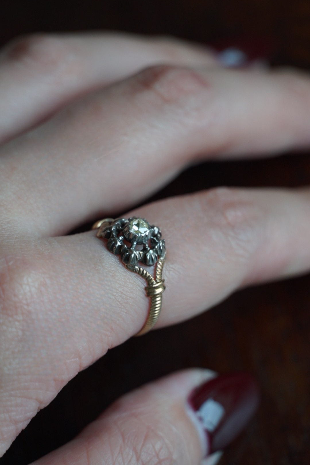 1850's Double Rose Cut Diamond Ring