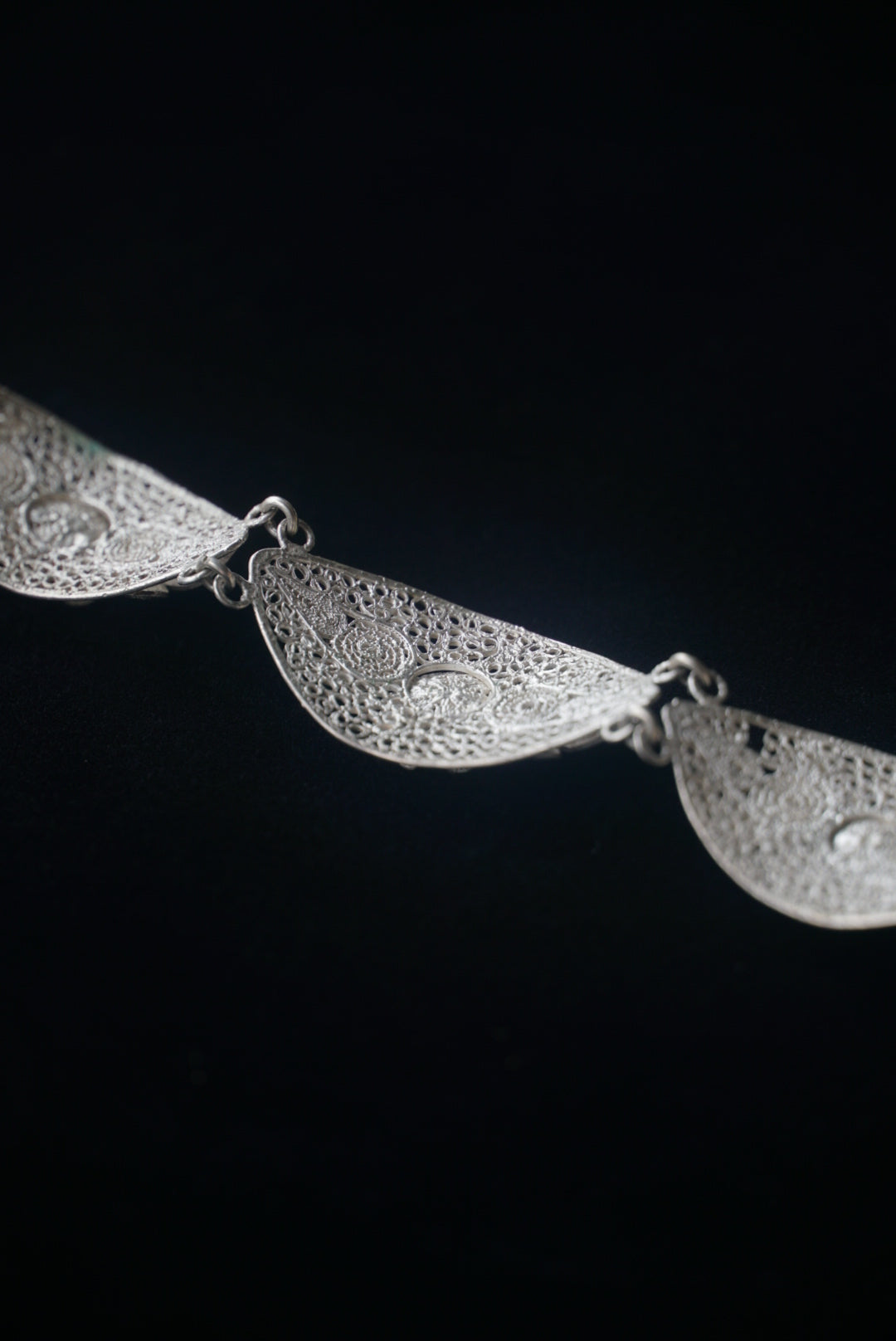 Vintage 800Silver Filigree Floral Bracelet