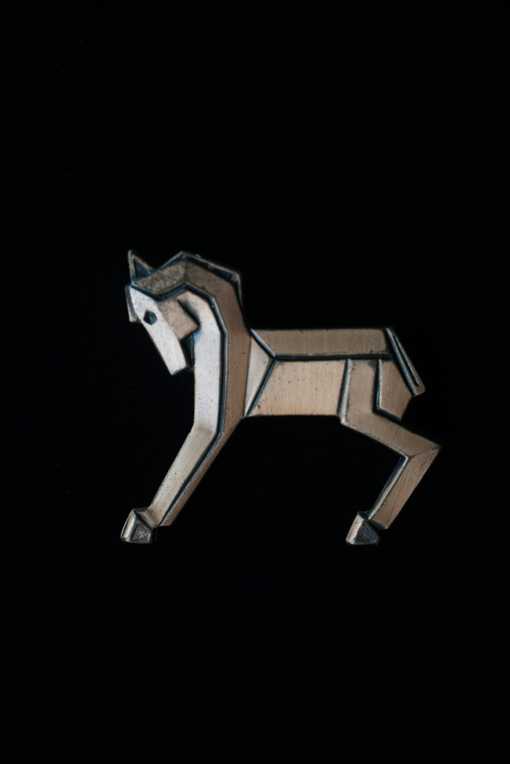 Vintage  Art deco Style Bronze Horse Brooch