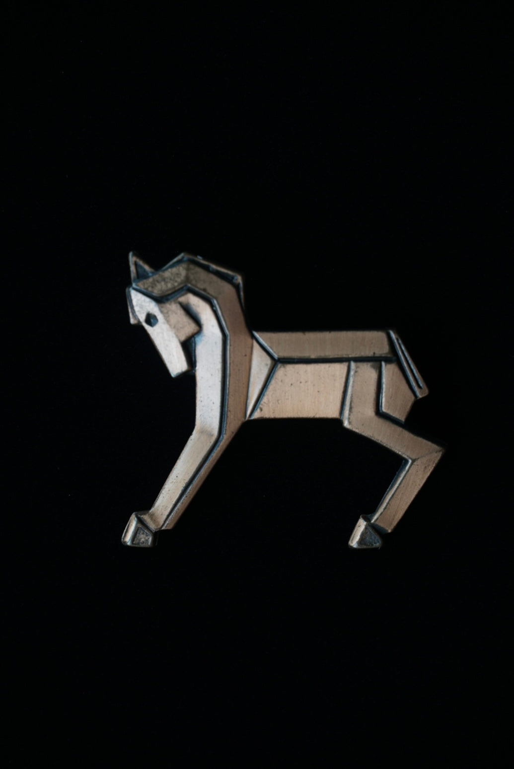 Vintage  Art deco Style Bronze Horse Brooch