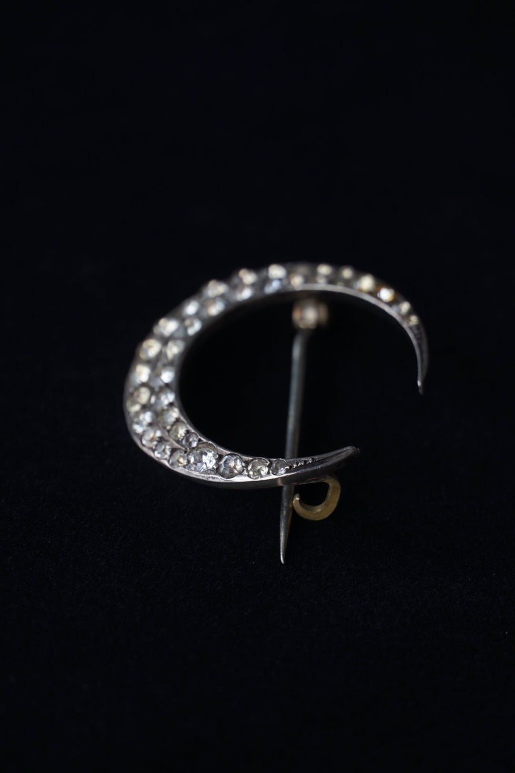 1920-30's Crescent Moon Glass Brooch