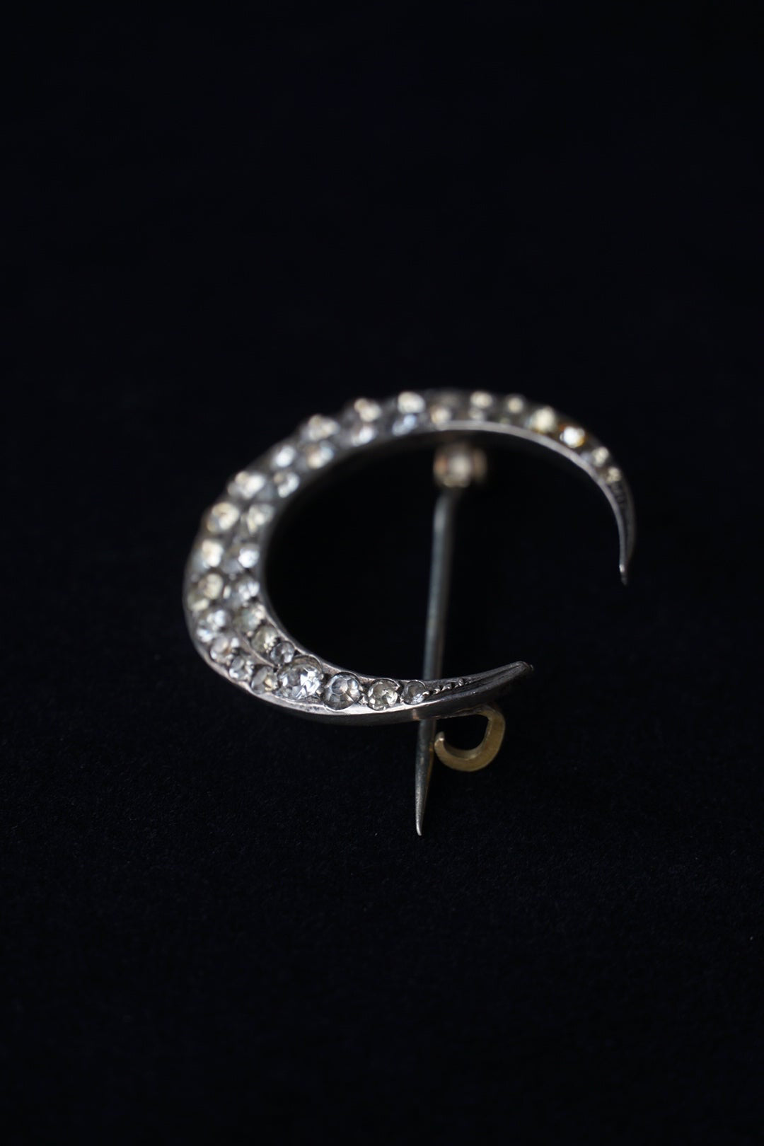1920-30's Crescent Moon Glass Brooch