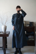 Antique French Cotton Gathered Long Dress