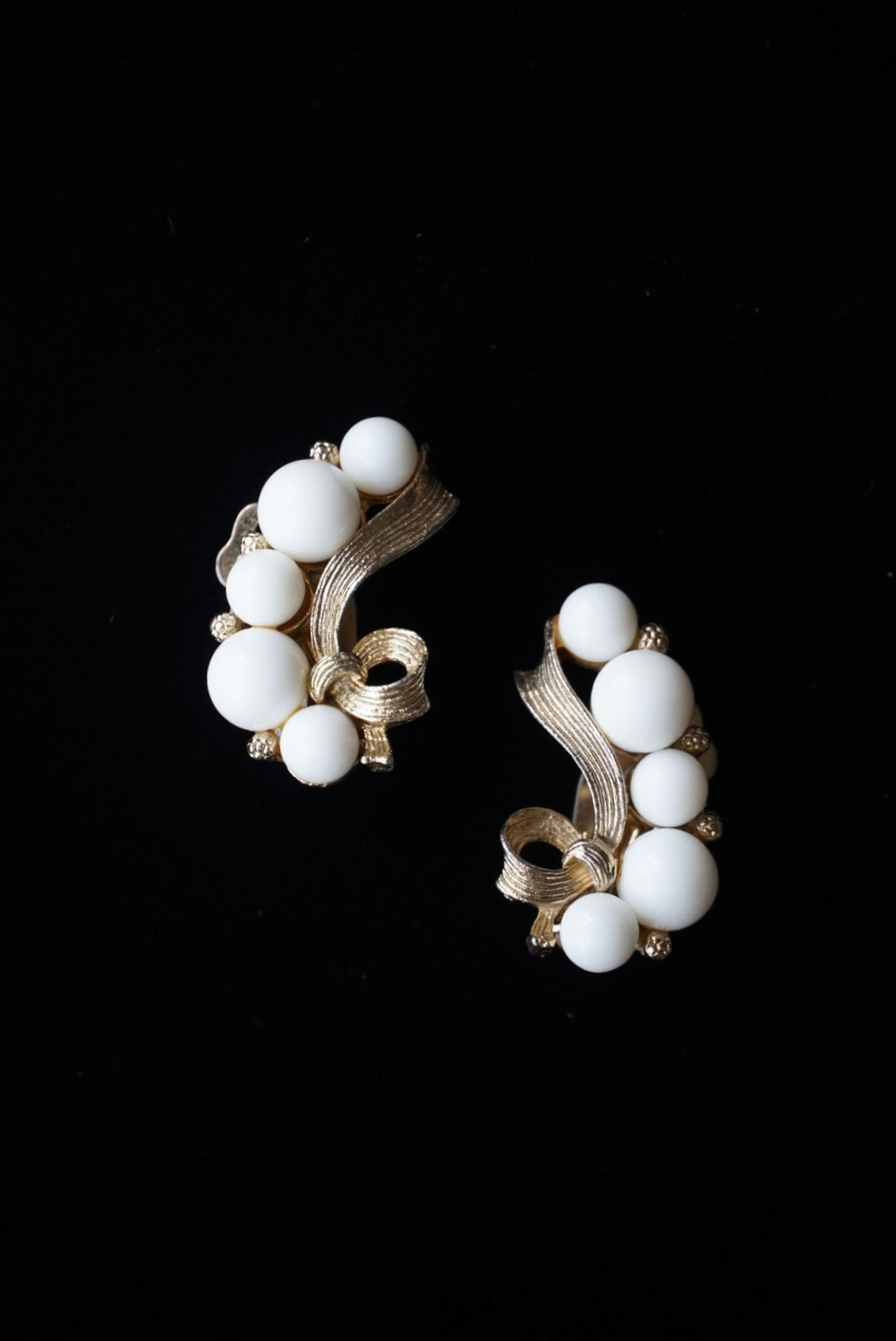 1960's Kramer White Earrings