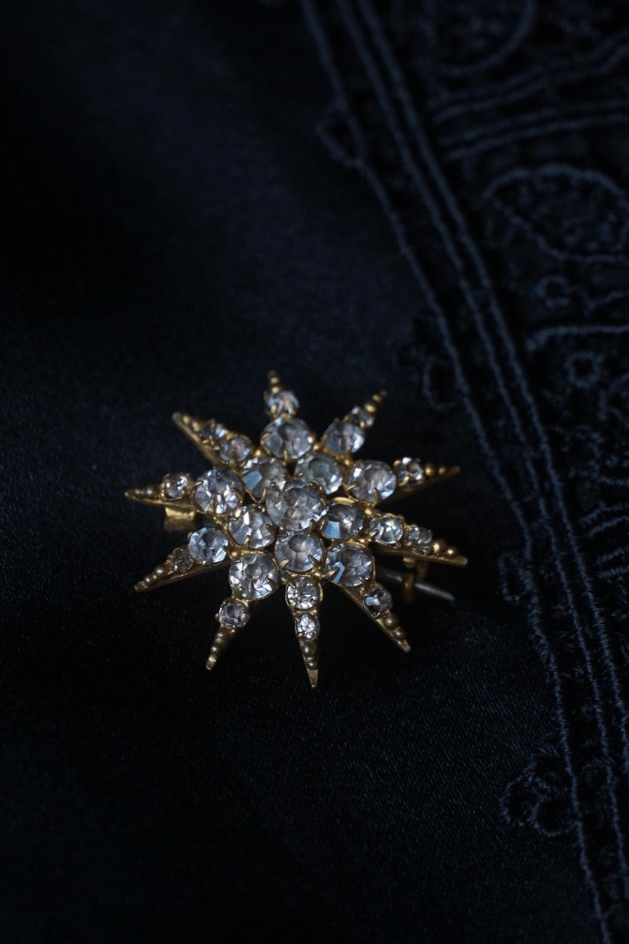 Victorian Crystal Glass Star Brooch
